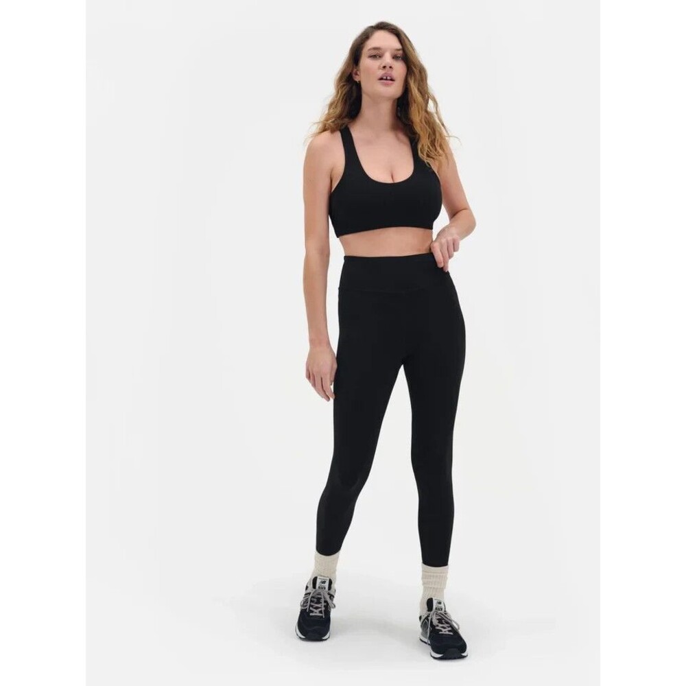 MATE the Label Black High-Waist Leggings with Black Racerback Sports Bra - Picture 2 of 13